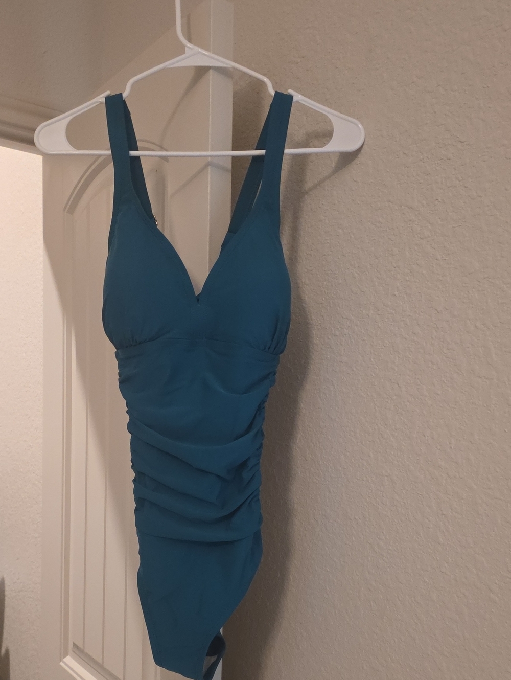 Teal One-Piece Ruched Swimsuit